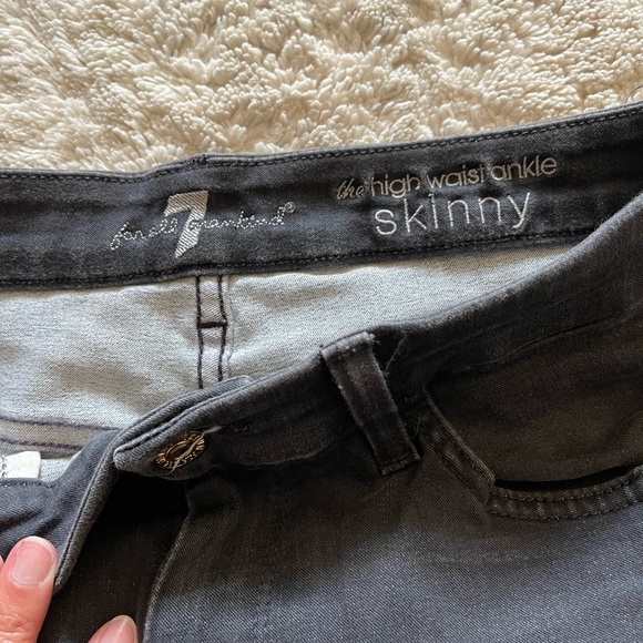 7 For All Mankind High-Waist Ankle Skinny Evening Grey Jeans - Picture 4 of 7